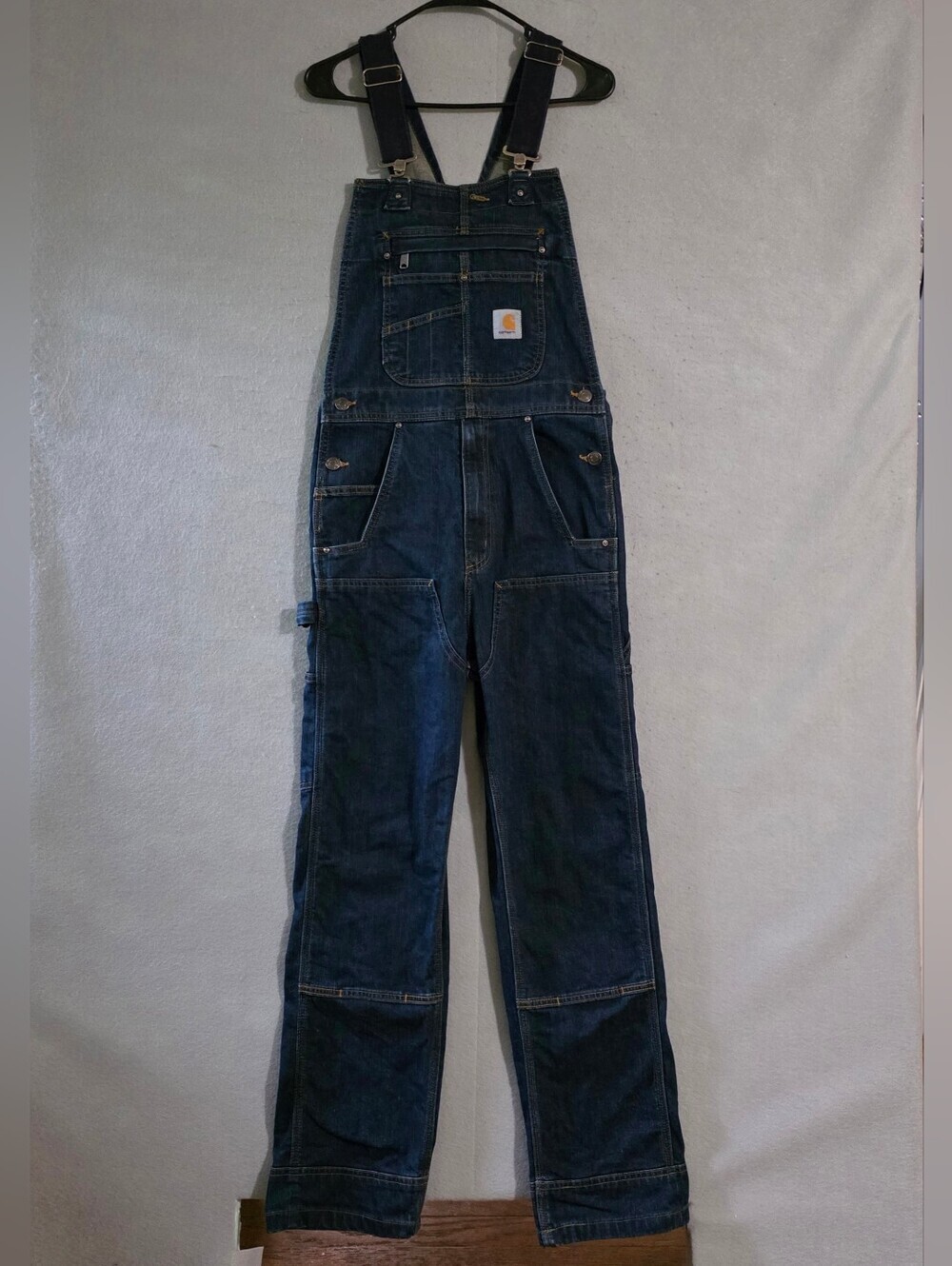 Carhartt Mens Rugged Flex Denim Bib Overalls Double Knee 103322 Size 28x31